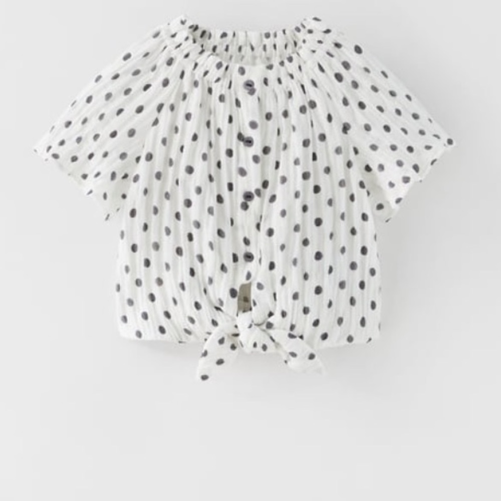 NWOT Zara Textured Knotted Shirt
